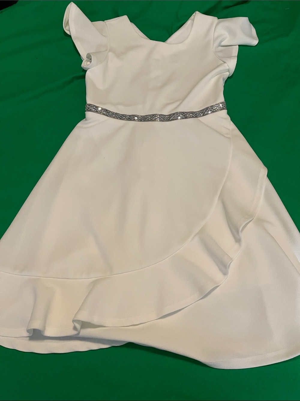 Speechless White Party Dress with Silver Waist Trim